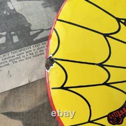 Vintage Conoco N-tane Gas Spider Man 12 Inch Convex Porcelain Enamel Sign