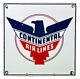 Vintage Continental Airlines Porcelain Sign Airport Gas Station Pump Plate