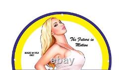 Vintage Continental Tires Service Garage Pinup Girl Porcelain Enamel Sign