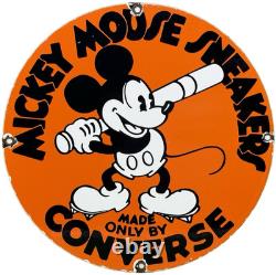 Vintage Converse Porcelain Sign Gas Station Pump Plate Chuck Taylors Baseball