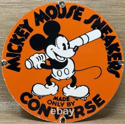 Vintage Converse Porcelain Sign Gas Station Pump Plate Chuck Taylors Baseball