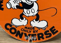 Vintage Converse Porcelain Sign Gas Station Pump Plate Chuck Taylors Baseball