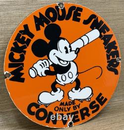 Vintage Converse Porcelain Sign Gas Station Pump Plate Chuck Taylors Baseball