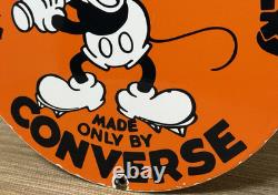Vintage Converse Porcelain Sign Gas Station Pump Plate Chuck Taylors Baseball