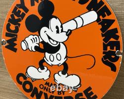 Vintage Converse Porcelain Sign Gas Station Pump Plate Chuck Taylors Baseball