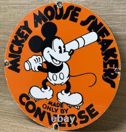 Vintage Converse Porcelain Sign Gas Station Pump Plate Chuck Taylors Baseball