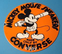 Vintage Converse Sneakers Porcelain Mickey Mouse Baseball Service Sales Sign