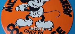 Vintage Converse Sneakers Porcelain Mickey Mouse Baseball Service Sales Sign