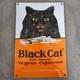 Vintage Convex Black Cat Old Us Gasoline Oil Gas Pump Enamel Porcelain Sign
