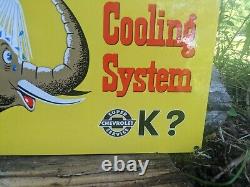 Vintage Cooling System Ok Dealer Car Porcelain Metal Advertising Sign 12 X 8