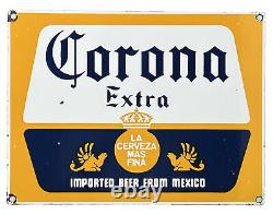 Vintage Corona Extra Beer Porcelain Sign Oil Gas Station Coors Budweiser Cerveza