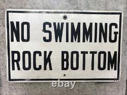 Vintage County Park No Swimming Rock Bottom Wooden Sign Man Cave Fast Ship