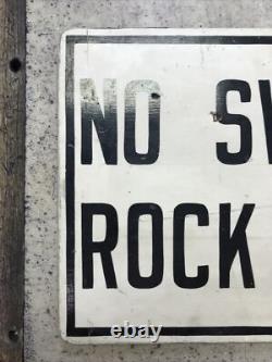 Vintage County Park No Swimming Rock Bottom Wooden Sign Man Cave Fast Ship