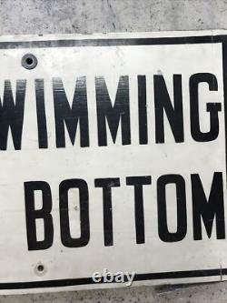 Vintage County Park No Swimming Rock Bottom Wooden Sign Man Cave Fast Ship