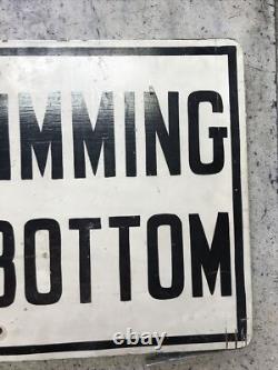 Vintage County Park No Swimming Rock Bottom Wooden Sign Man Cave Fast Ship