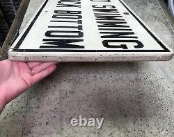 Vintage County Park No Swimming Rock Bottom Wooden Sign Man Cave Fast Ship