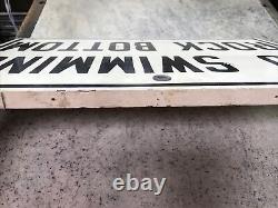 Vintage County Park No Swimming Rock Bottom Wooden Sign Man Cave Fast Ship