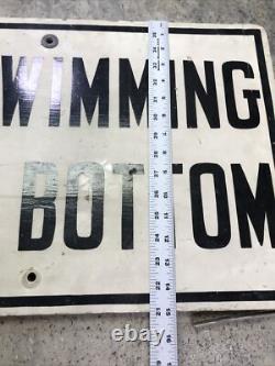 Vintage County Park No Swimming Rock Bottom Wooden Sign Man Cave Fast Ship