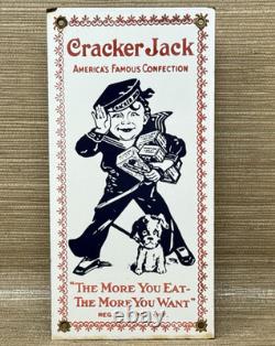 Vintage Cracker Jack Porcelain Sign Carmel Corn Gas Station Oil Movie Theater