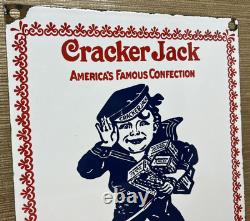 Vintage Cracker Jack Porcelain Sign Carmel Corn Gas Station Oil Movie Theater