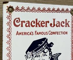 Vintage Cracker Jack Porcelain Sign Carmel Corn Gas Station Oil Movie Theater