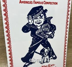 Vintage Cracker Jack Porcelain Sign Carmel Corn Gas Station Oil Movie Theater