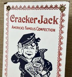 Vintage Cracker Jack Porcelain Sign Carmel Corn Gas Station Oil Movie Theater