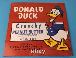 Vintage Crunchy Peanut Butter Sign Donald Duck Porcelain Gas Service Pump Sign