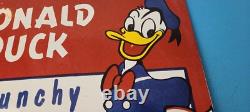 Vintage Crunchy Peanut Butter Sign Donald Duck Porcelain Gas Service Pump Sign