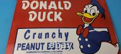 Vintage Crunchy Peanut Butter Sign Donald Duck Porcelain Gas Service Pump Sign