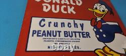 Vintage Crunchy Peanut Butter Sign Donald Duck Porcelain Gas Service Pump Sign