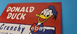 Vintage Crunchy Peanut Butter Sign Donald Duck Porcelain Gas Service Pump Sign