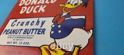 Vintage Crunchy Peanut Butter Sign Donald Duck Porcelain Gas Service Pump Sign