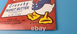 Vintage Crunchy Peanut Butter Sign Donald Duck Porcelain Gas Service Pump Sign