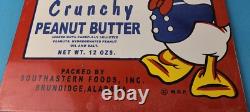 Vintage Crunchy Peanut Butter Sign Donald Duck Porcelain Gas Service Pump Sign