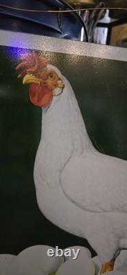 Vintage DEKALB Profit Pullets Porcelain Farm Sign Chicken Eggs Advertising