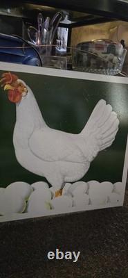 Vintage DEKALB Profit Pullets Porcelain Farm Sign Chicken Eggs Advertising
