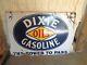 Vintage Dixie Oils Gasoline Porcelain Gas Oil Station Sign Rare Unique Original