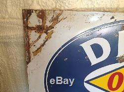 Vintage DIXIE OILS gasoline PORCELAIN Gas Oil Station sign Rare UNIqUE original