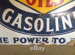 Vintage DIXIE OILS gasoline PORCELAIN Gas Oil Station sign Rare UNIqUE original