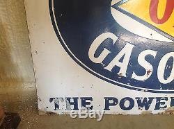 Vintage DIXIE OILS gasoline PORCELAIN Gas Oil Station sign Rare UNIqUE original