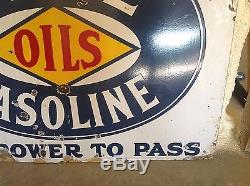 Vintage DIXIE OILS gasoline PORCELAIN Gas Oil Station sign Rare UNIqUE original