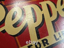 Vintage DR PEPPER Metal Sign Drink A Bite To Eat Advertising 23x5