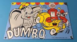 Vintage DX Diamond Dumbo Sign Gasoline Motor Oil Pump Porcelain Sign