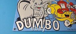Vintage DX Diamond Dumbo Sign Gasoline Motor Oil Pump Porcelain Sign