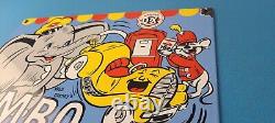 Vintage DX Diamond Dumbo Sign Gasoline Motor Oil Pump Porcelain Sign