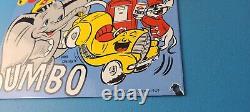 Vintage DX Diamond Dumbo Sign Gasoline Motor Oil Pump Porcelain Sign