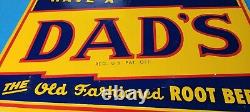 Vintage Dad's Root Beer Porcelain Gas Soda Beverage Bottles Service Sign