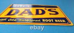 Vintage Dad's Root Beer Porcelain Gas Soda Beverage Bottles Service Sign