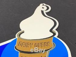 Vintage Dairy Queen Ice Cream Shop Diecut 14 Metal Restaurant Gasoline Oil Sign